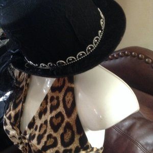Hat and animal print halter top
